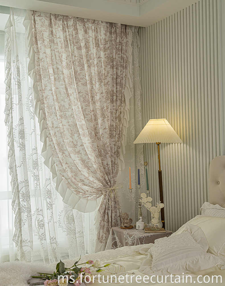 Falbala Bedroom Printed Curtains